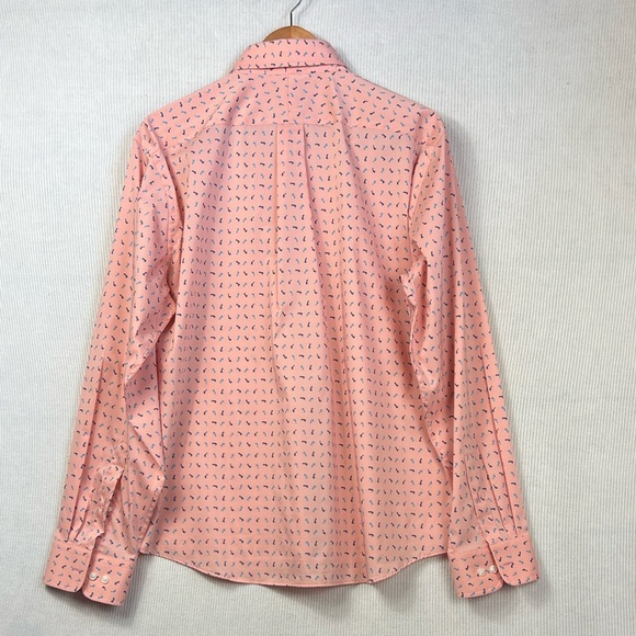 Lands’ End Men’s LARGE Traditional Fit Novelty Print Button Down Shirt Seahorses - Picture 9 of 9